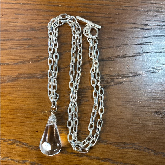 5 for $15 Silver Necklace with Crystal Glass Pendant - Picture 4 of 4